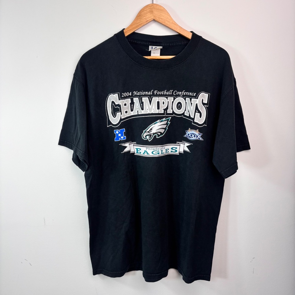 Vintage 2004 Philadelphia Eagles NFC Champions Super Bowl XXXIX Tee Size Large